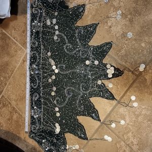 Green beaded coin belly dance belt